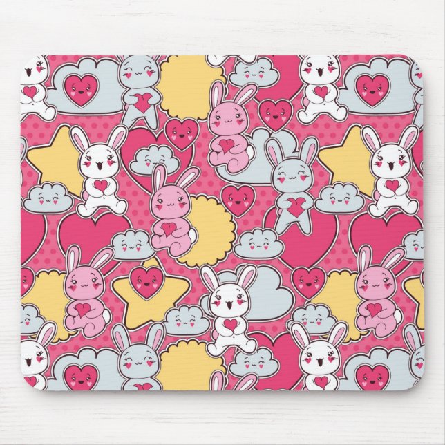 Tapis De Souris Motif d'enfant de Kawaii avec des griffonnages (Devant)