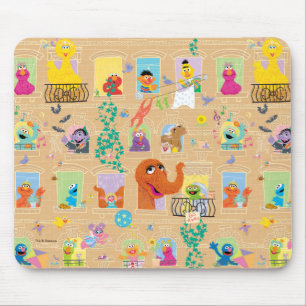 Tapis De Souris Motif des fenêtres d'appartement de Sesame Street