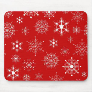 Tapis De Souris Motif des flocons de neige de Noël Assortis de rou