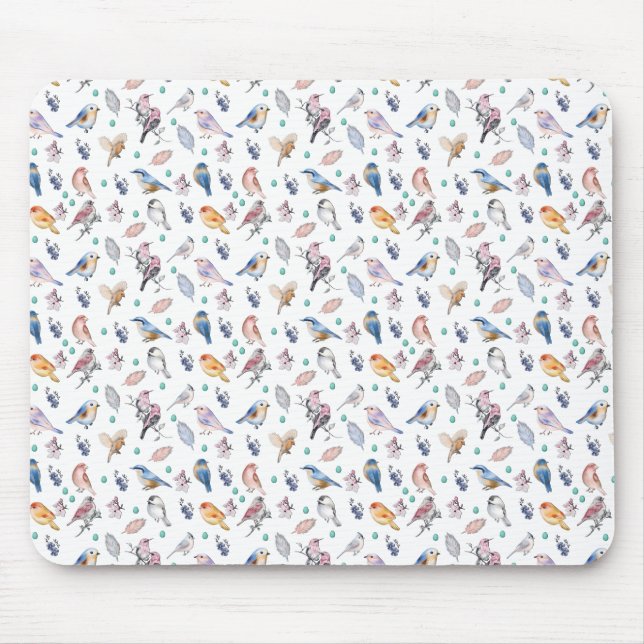 Tapis De Souris Motif des oiseaux de printemps (Devant)