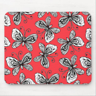 Tapis De Souris Motif des papillons de Doodle