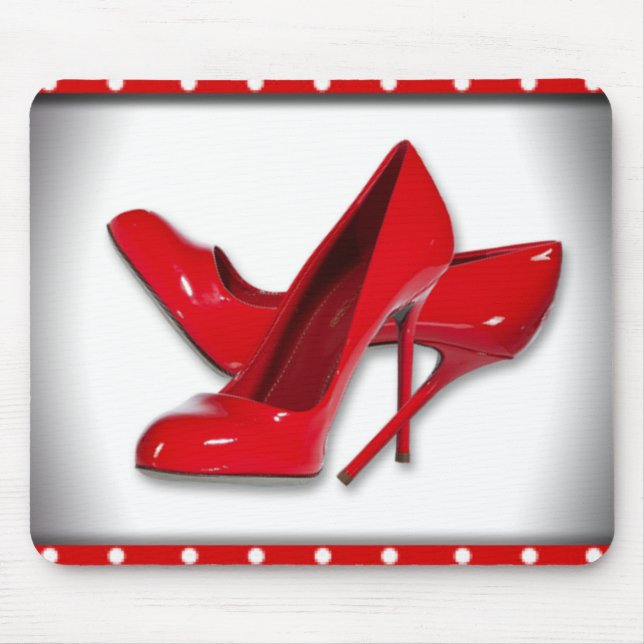 Tapis De Souris Motif des Pois de Red High Heels (Devant)