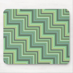Tapis De Souris Motif d'escalier à rayures vert olive