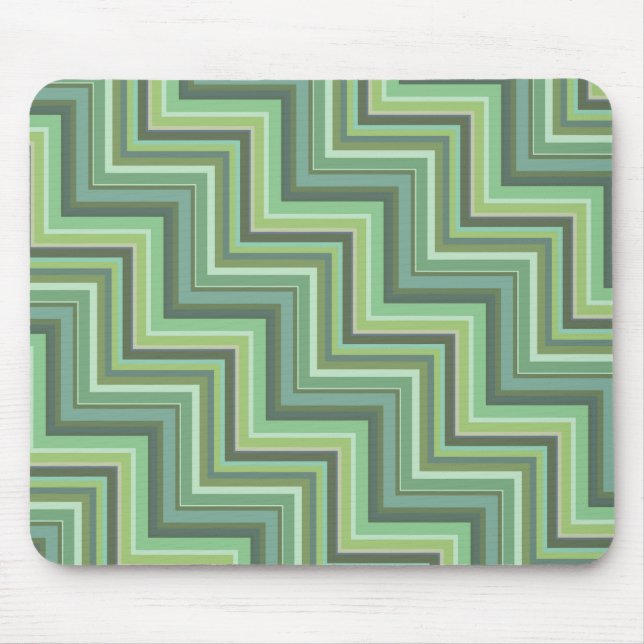 Tapis De Souris Motif d'escalier à rayures vert olive (Devant)