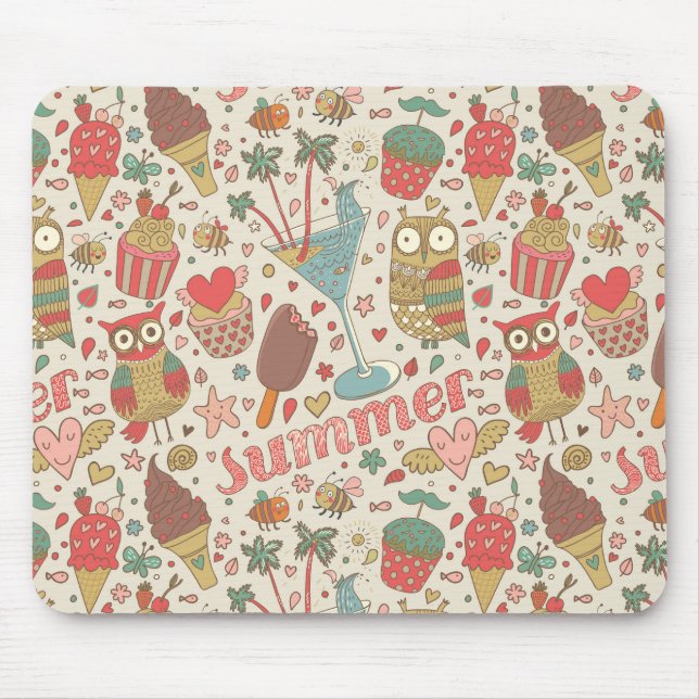 Tapis De Souris Motif D'Été Avec Glace (Devant)