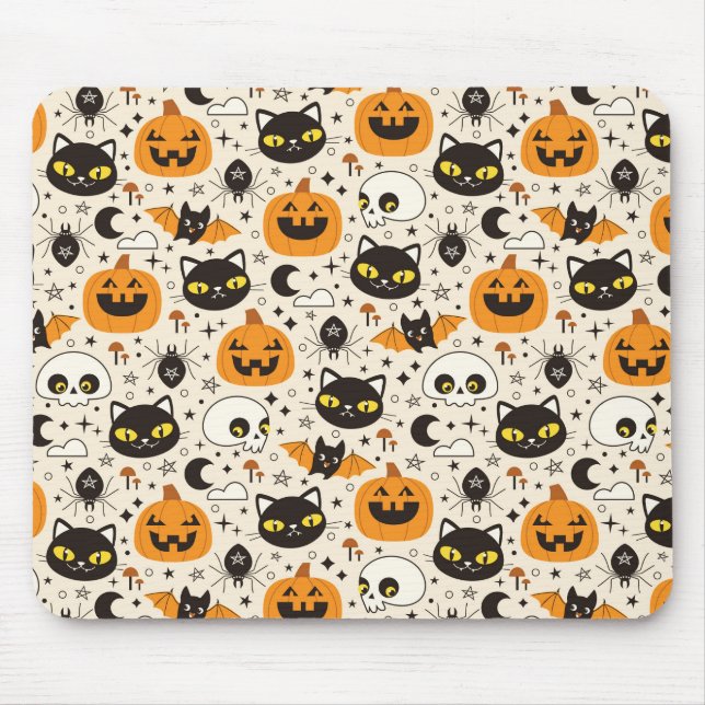 Tapis De Souris Motif d'Halloween rétro (Devant)
