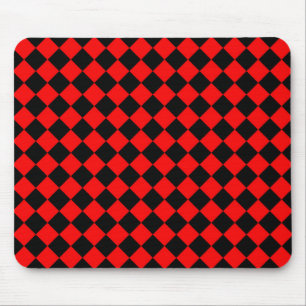 Tapis De Souris Motif diamant à carreaux rouge et noir 