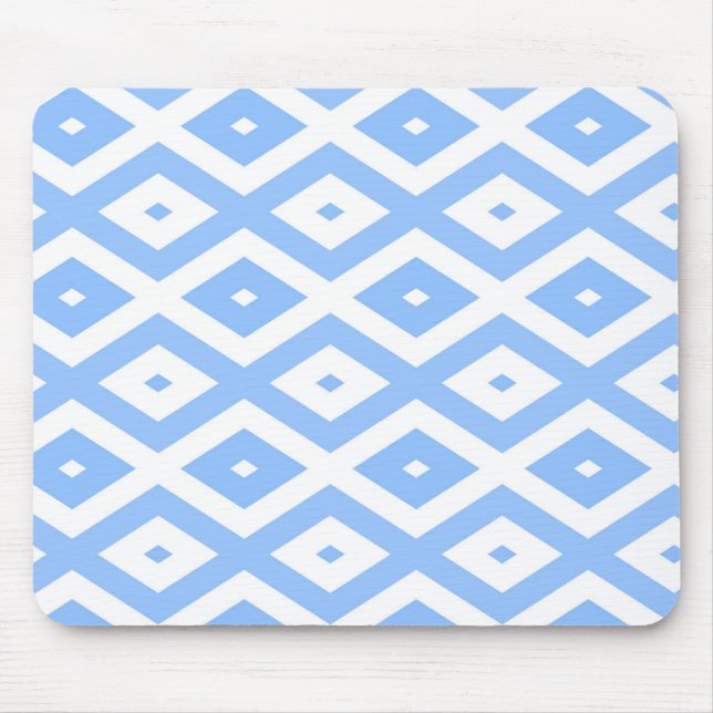 Tapis De Souris Motif diamant bleu et blanc (Devant)