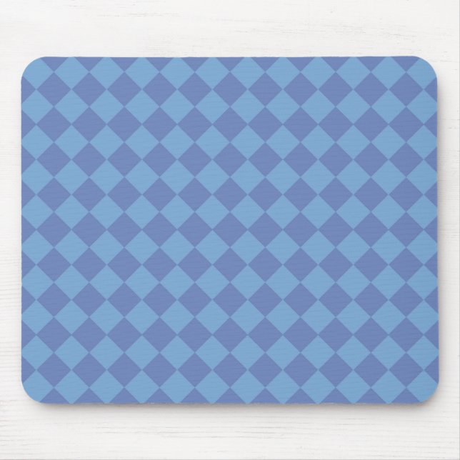 Tapis De Souris Motif diamant damier bleu (Devant)