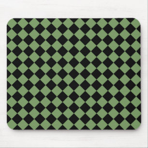 Tapis De Souris Motif diamant de Black Checker vert