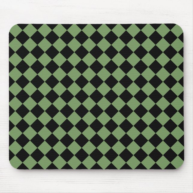 Tapis De Souris Motif diamant de Black Checker vert (Devant)