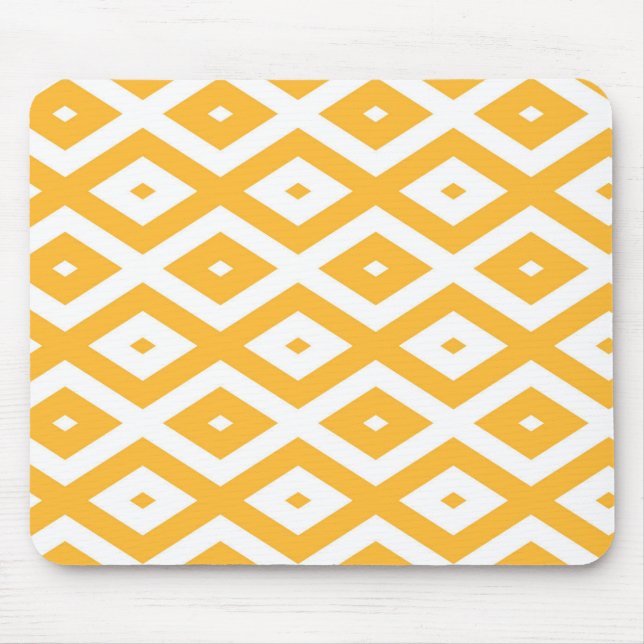 Tapis De Souris Motif diamant jaune et blanc soleil (Devant)