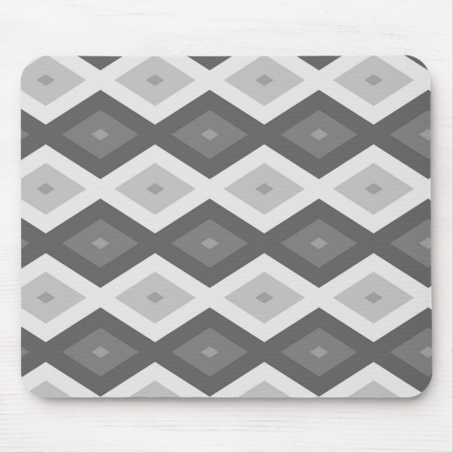 Tapis De Souris Motif diamant nuances de gris (Devant)