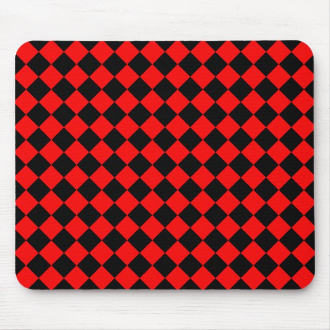 Tapis De Souris Motif diamant Red Black Checker (Devant)