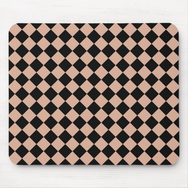 Tapis De Souris Motif diamant rose noir Checker (Devant)