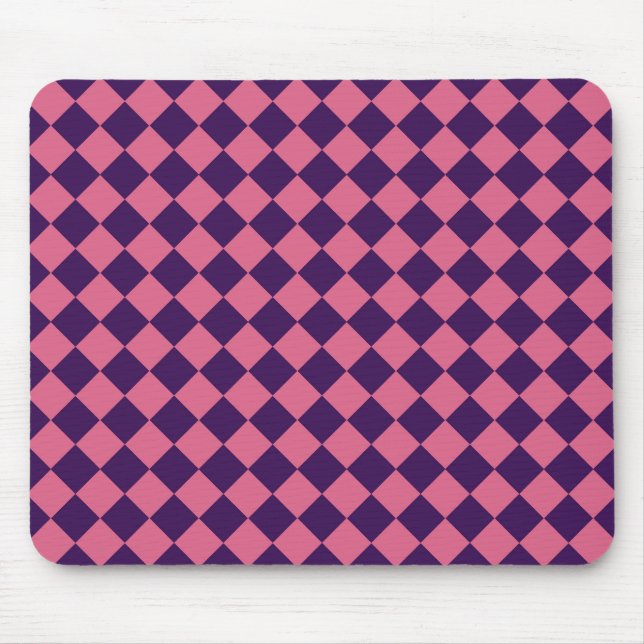 Tapis De Souris Motif diamant rose pourpre Checker (Devant)