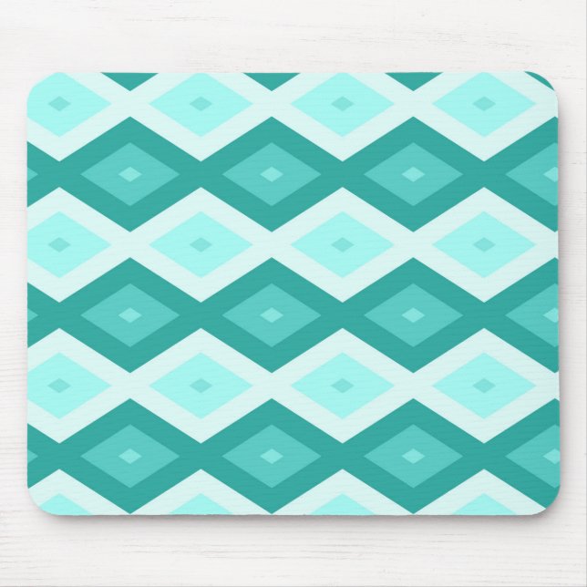 Tapis De Souris Motif diamant turquoise (Devant)