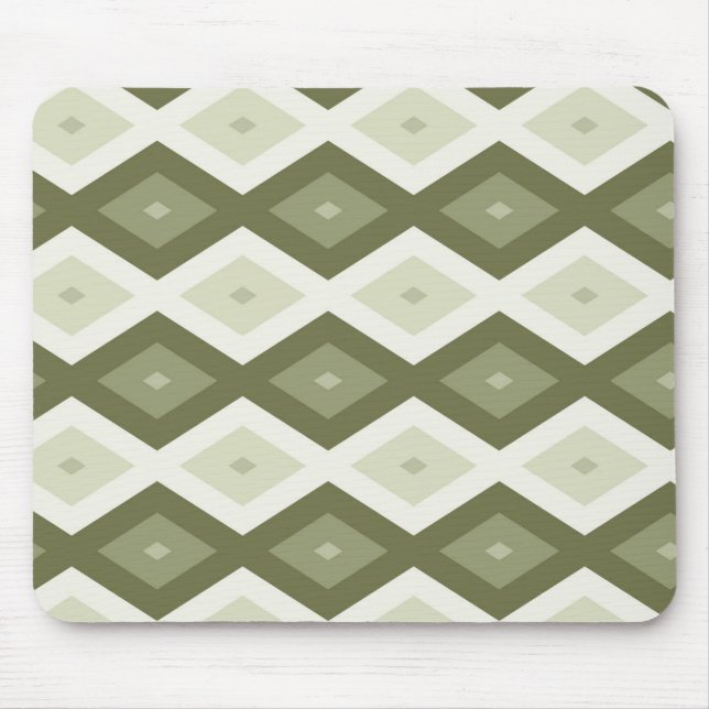 Tapis De Souris Motif diamant vert olive (Devant)