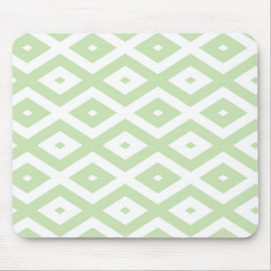 Tapis De Souris Motif diamant vert pâle et blanc