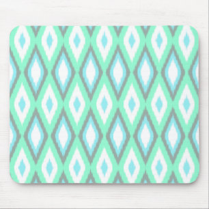 Tapis De Souris Motif d'Ikat de menthe et de turquoise