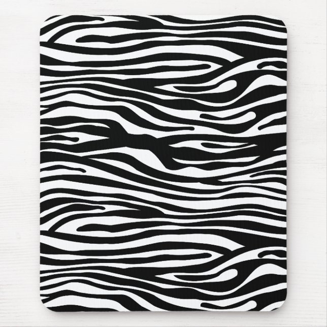 Tapis De Souris Motif d'impression de zèbre - noir et blanc (Devant)