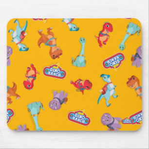 Tapis De Souris Motif Dino Ranch sur Jaune