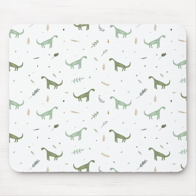Tapis De Souris Motif Dinosaure Vert (Devant)