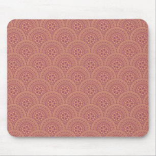 Tapis De Souris Motif d'ondes mandala or et violet
