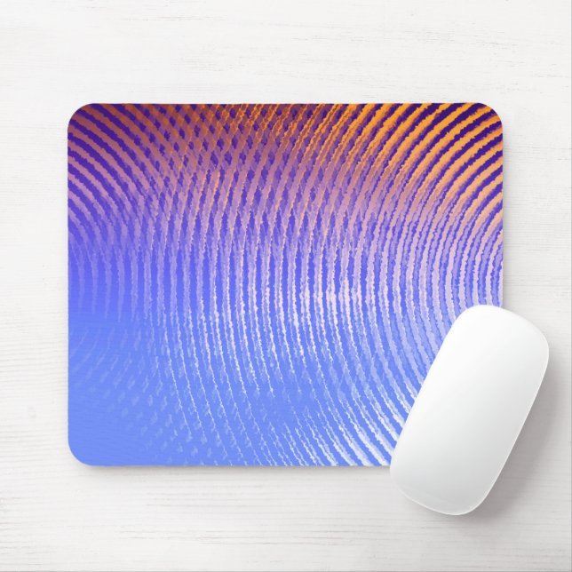 Tapis De Souris Motif d'ondes sonores bleues et orange (Avec souris)