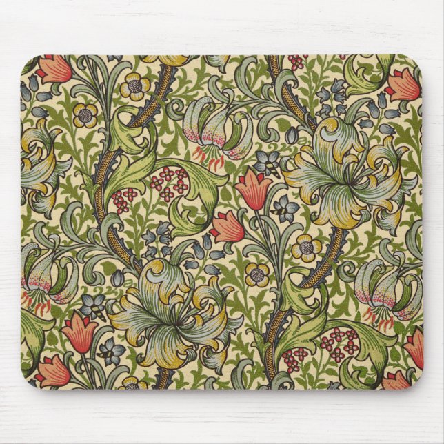 Tapis De Souris Motif d'or de lis de William Morris (Devant)