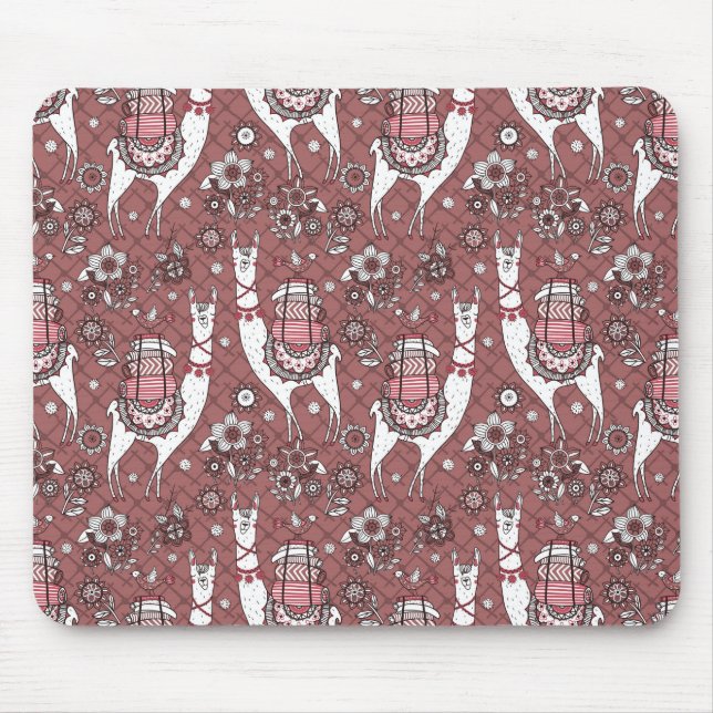Tapis De Souris Motif drôle de lamas (Devant)