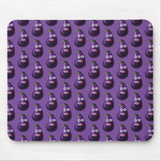 Tapis De Souris Motif drôle pourpre d'aubergine de bande dessinée