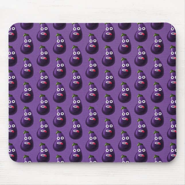 Tapis De Souris Motif drôle pourpre d'aubergine de bande dessinée (Devant)