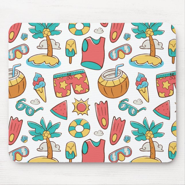 Tapis De Souris motif drôle vacances d'été plage (Devant)