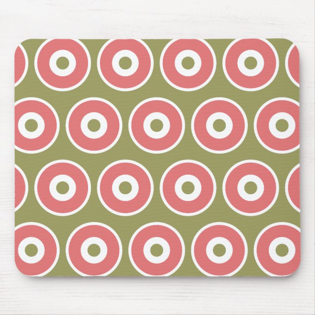 Tapis De Souris Motif du cercle de corail clair et doux (Devant)