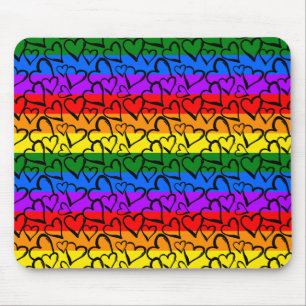 Tapis De Souris Motif du coeur arc-en-ciel