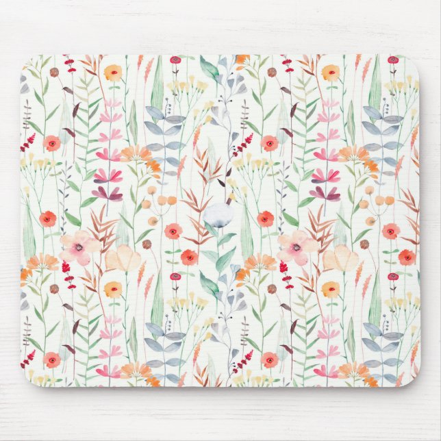 Tapis De Souris Motif du jardin de fleurs Pastel (Devant)