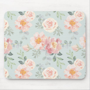 Tapis De Souris Motif du jardin rose Rose Rose Pastel
