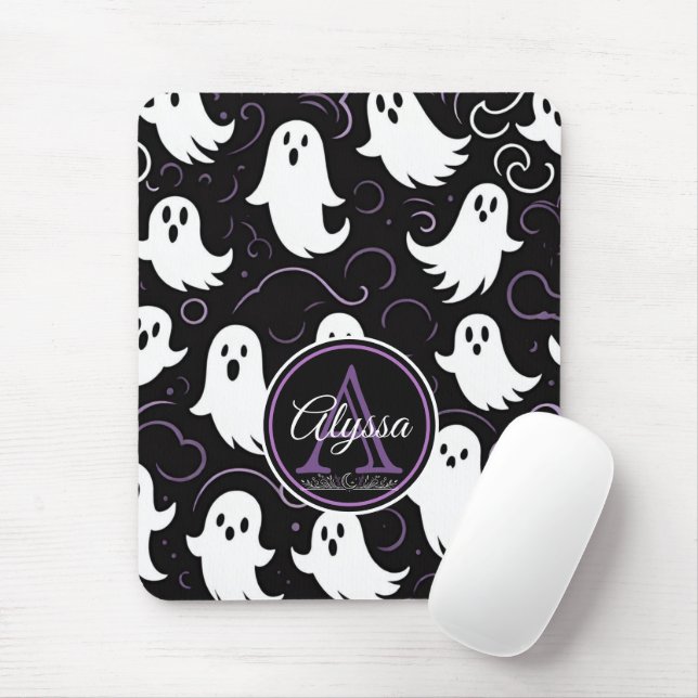 Tapis De Souris Motif Éffrayant de lunettes de monogramme (Avec souris)