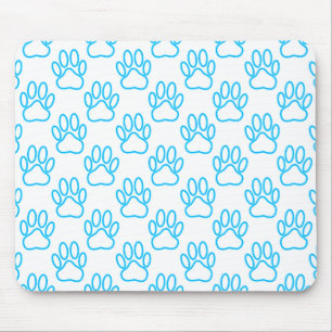 Tapis De Souris Motif Empreinte de patte de Blue Neon Dog