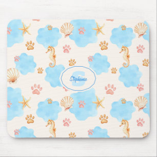 Tapis De Souris Motif Empreinte de patte d'inspiration océanique a