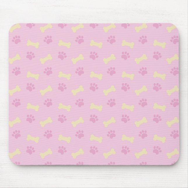 Tapis De Souris Motif Empreinte de patte rose (Devant)