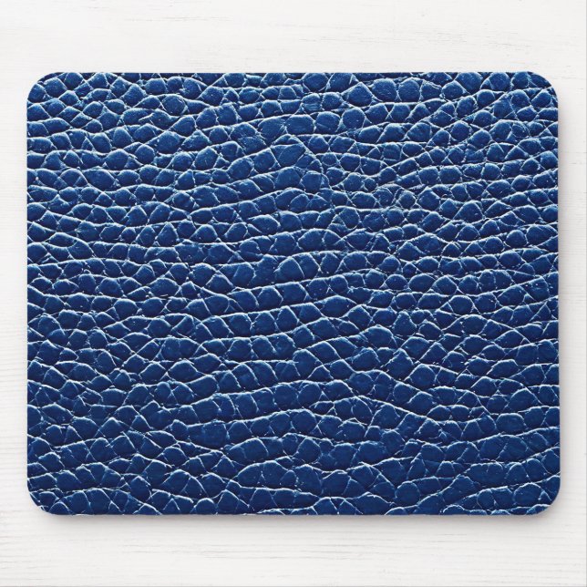 Tapis De Souris Motif en cuir bleu foncé (Devant)