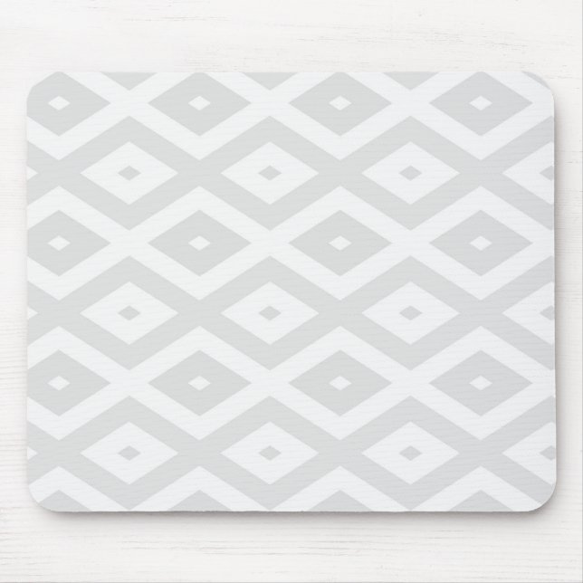 Tapis De Souris Motif en diamant gris clair et blanc (Devant)