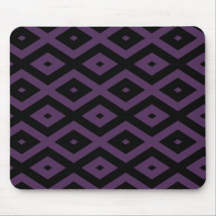 Tapis De Souris Motif en diamant noir et violet foncé