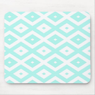 Tapis De Souris Motif en diamant Turquoise et blanc