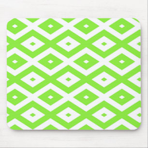 Tapis De Souris Motif en diamant vert et blanc
