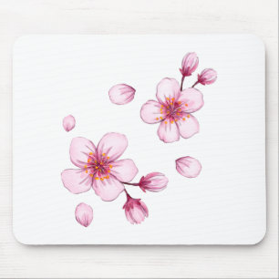 Tapis De Souris Motif en fleurs de cerisier rose