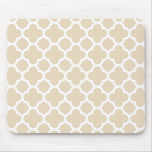 Tapis De Souris Motif en ivoire de treillis de Quatrefoil