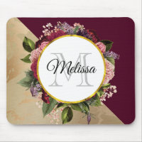 Motif en marbre d'or et Monogramme de fleurs de Bo